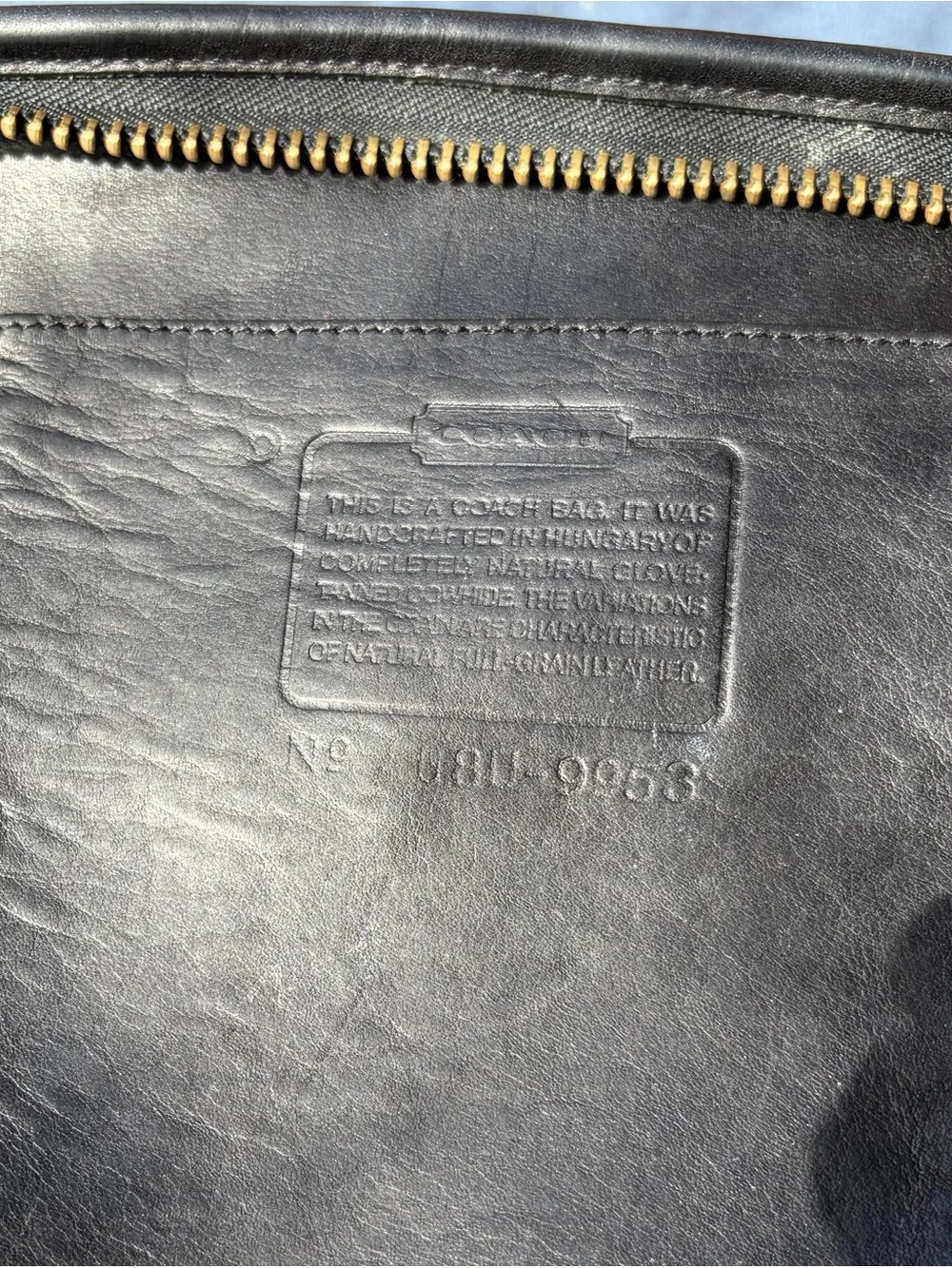 Vintage Coach Duffle Sac Bucket Bag Black Leather 9953